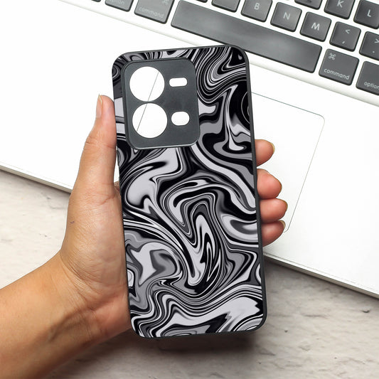 Blackout Marble metal back case for Vivo V25