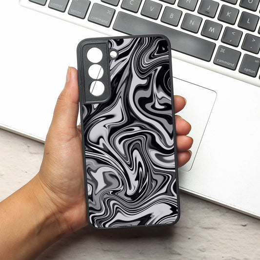 Blackout Marble metal back case for Samsung S21 FE