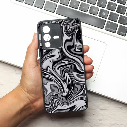 Blackout Marble metal back case for Vivo V23