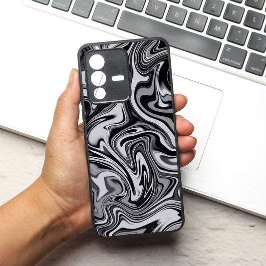 Blackout Marble metal back case for Vivo V23