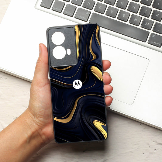 Noir Gold metal back case for Motorola Edge 50 Fusion