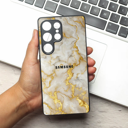 Gold Vein Glory metal back case for Samsung S25 Ultra