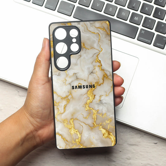 Gold Vein Glory metal back case for Samsung S25 Ultra