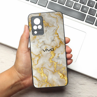 Gold Vein Glory metal back case for Vivo V21