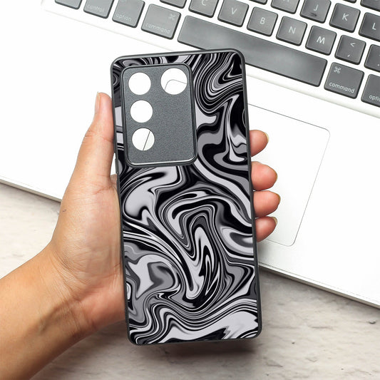 Blackout Marble metal back case for Vivo V16 Pro