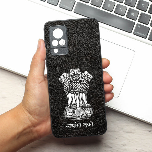 Black Satyamev Jayate metal back case for Vivo V21