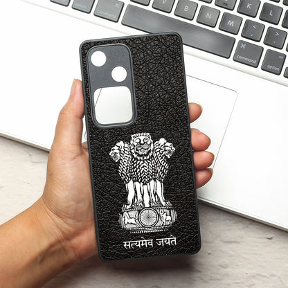 Black Satyamev Jayate metal back case for Vivo S18