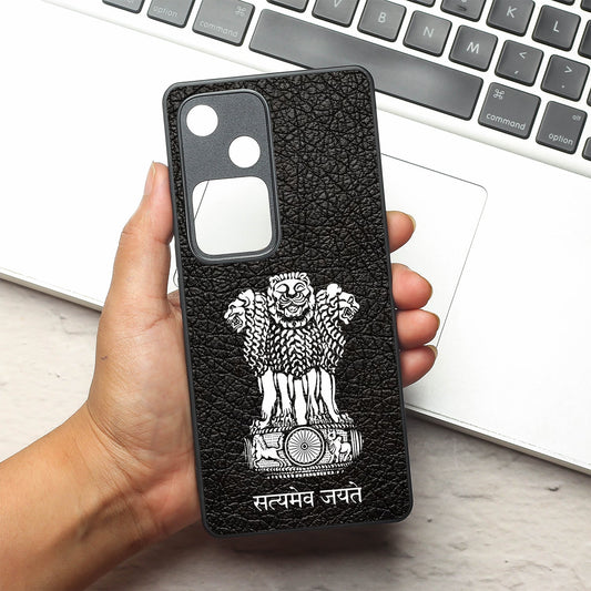 Black Satyamev Jayate metal back case for Vivo V30