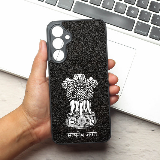 Black Satyamev Jayate metal back case for Samsung A16