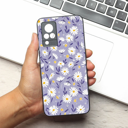 Lavender Daisies metal back case for Vivo V21