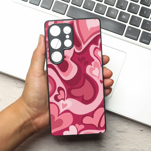 Valentine Wave Marble metal back case for Samsung S25 Ultra