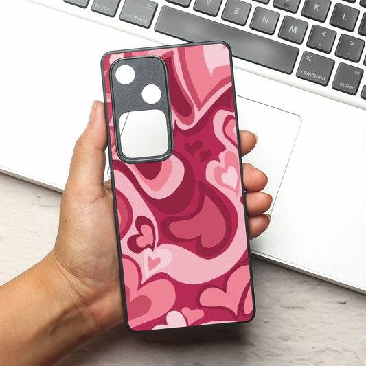Valentine Wave Marble metal back case for Vivo V30