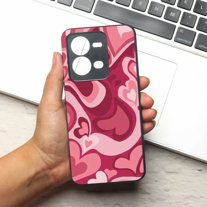 Valentine Wave Marble metal back case for Vivo V25