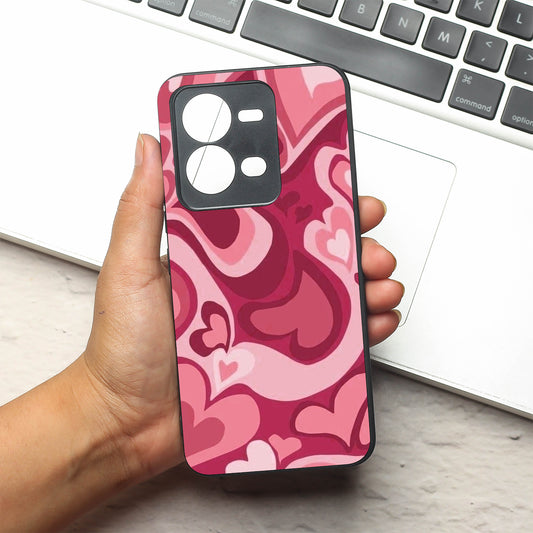 Valentine Wave Marble metal back case for Vivo V25