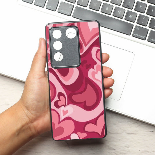 Valentine Wave Marble metal back case for Vivo V27