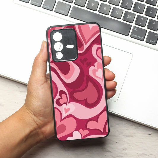 Valentine Wave Marble metal back case for Vivo V23