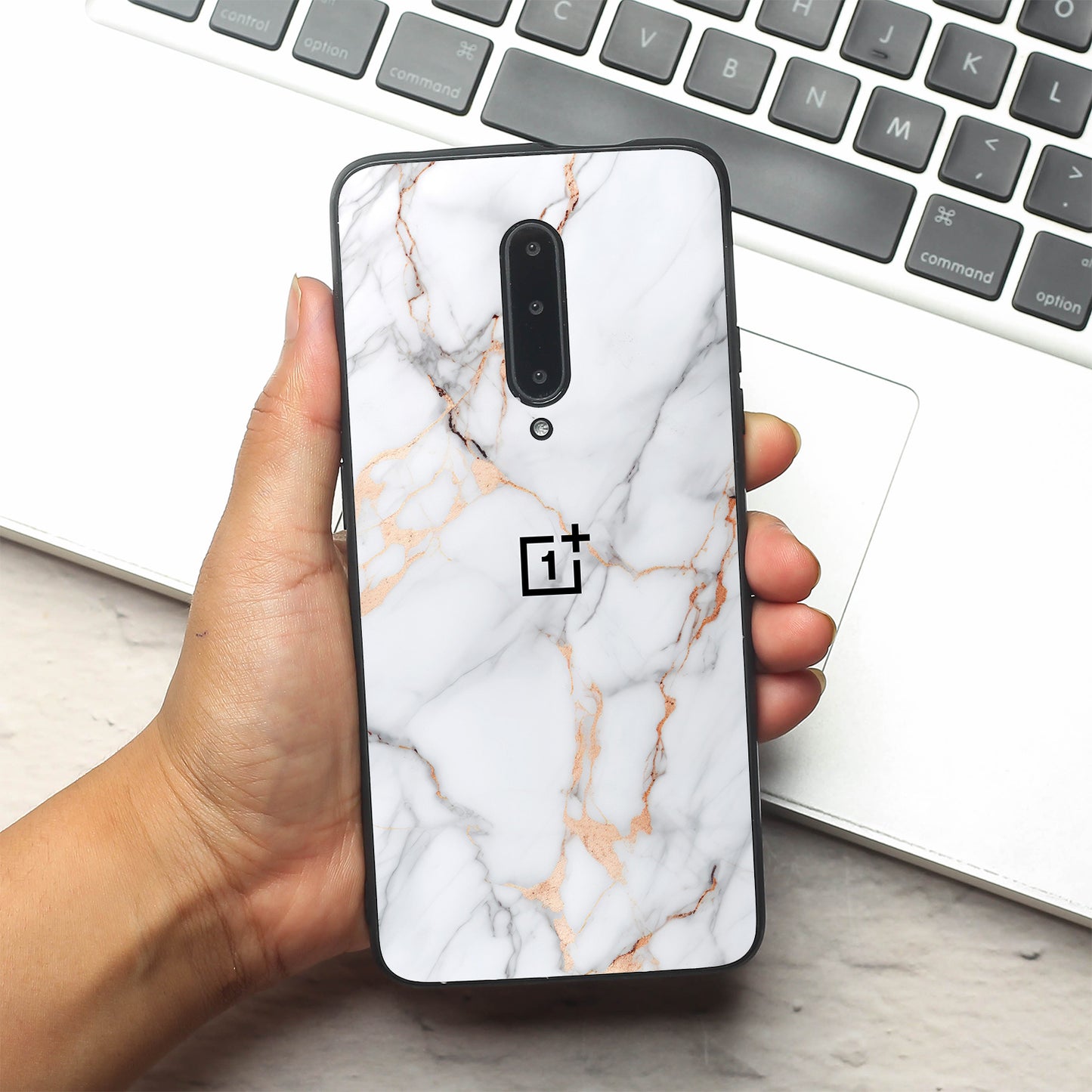 Copper Luxe Marble metal back case for Oneplus 7 Pro