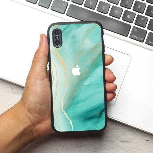 Green Luxe Marble metal back case for Apple Iphone X/XS