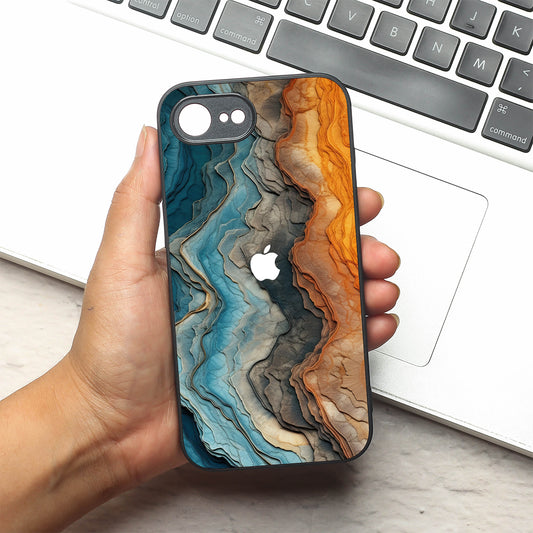 Layered Marble metal back case for Apple Iphone 16e