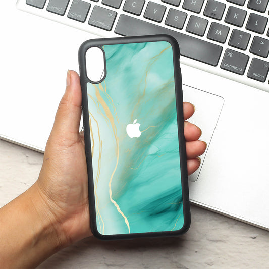 Green Luxe Marble metal back case for Apple Iphone Xs Max