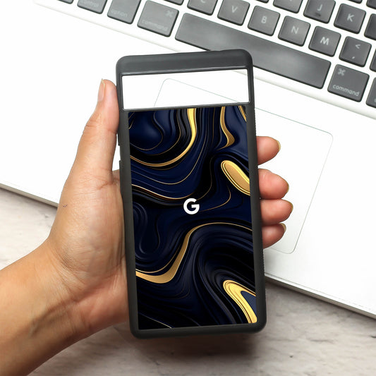 Noir Gold metal back case for Google Pixel 6a