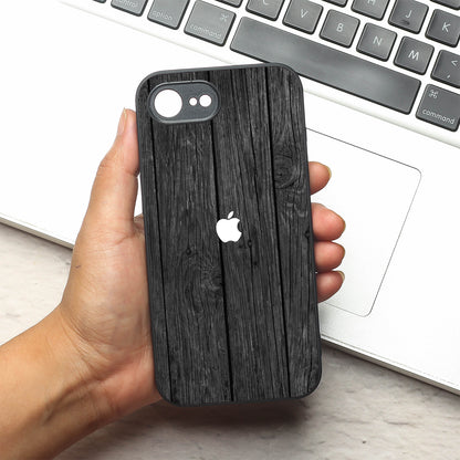 Dark Wood metal back case for Apple Iphone 16e