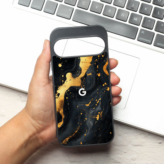 Black Gold Blaze  metal back case for Google Pixel 9 Pro