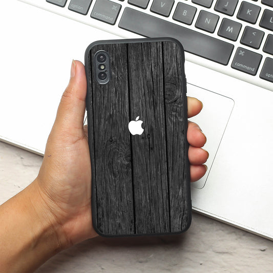 Dark Wood metal back case for Apple Iphone X/XS