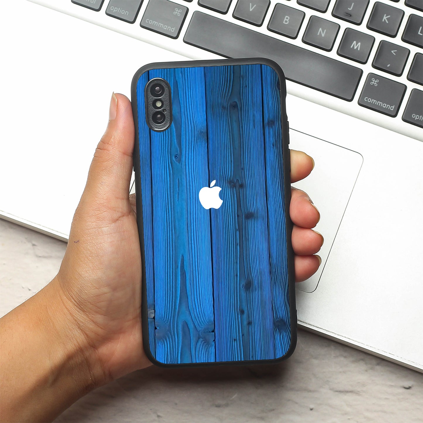 Indigo Planks metal back case for Apple Iphone X/XS