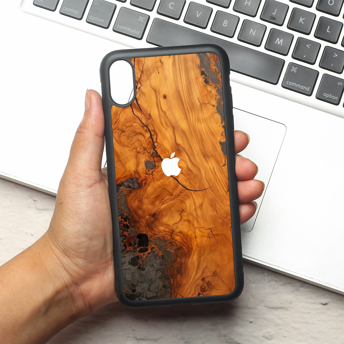Lava Oak metal back case for Apple Iphone Xs Max