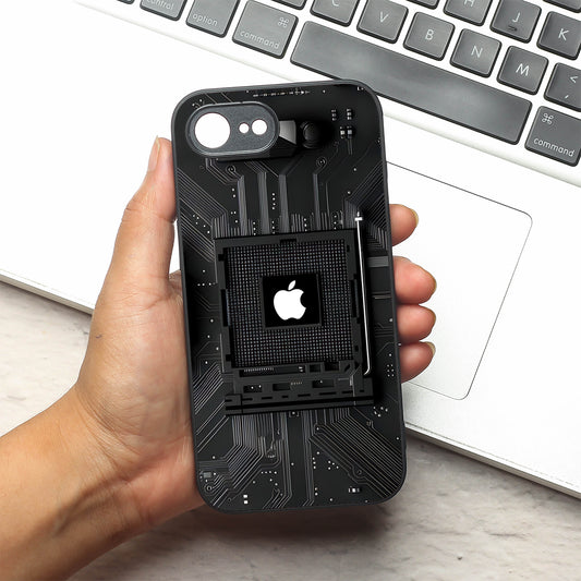 Microchip metal back case for Apple Iphone 16e