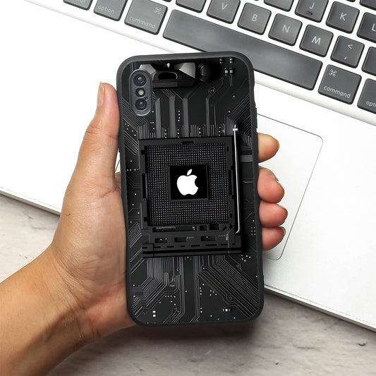 Microchip metal back case for Apple Iphone X/XS