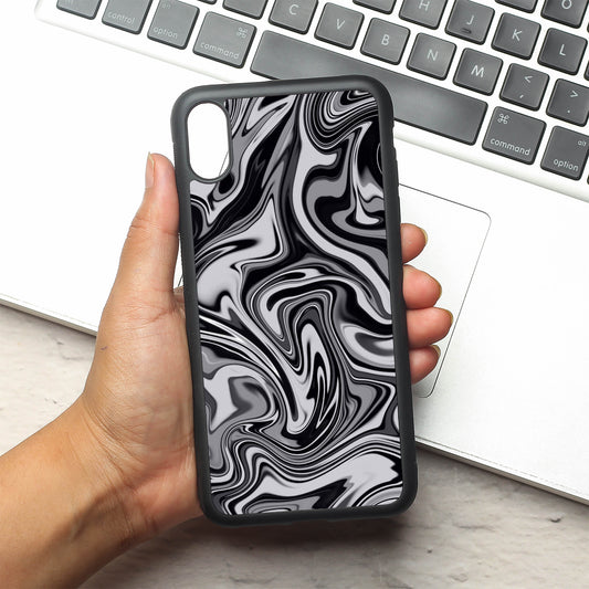 Blackout Marble metal back case for Apple Iphone Xs Max