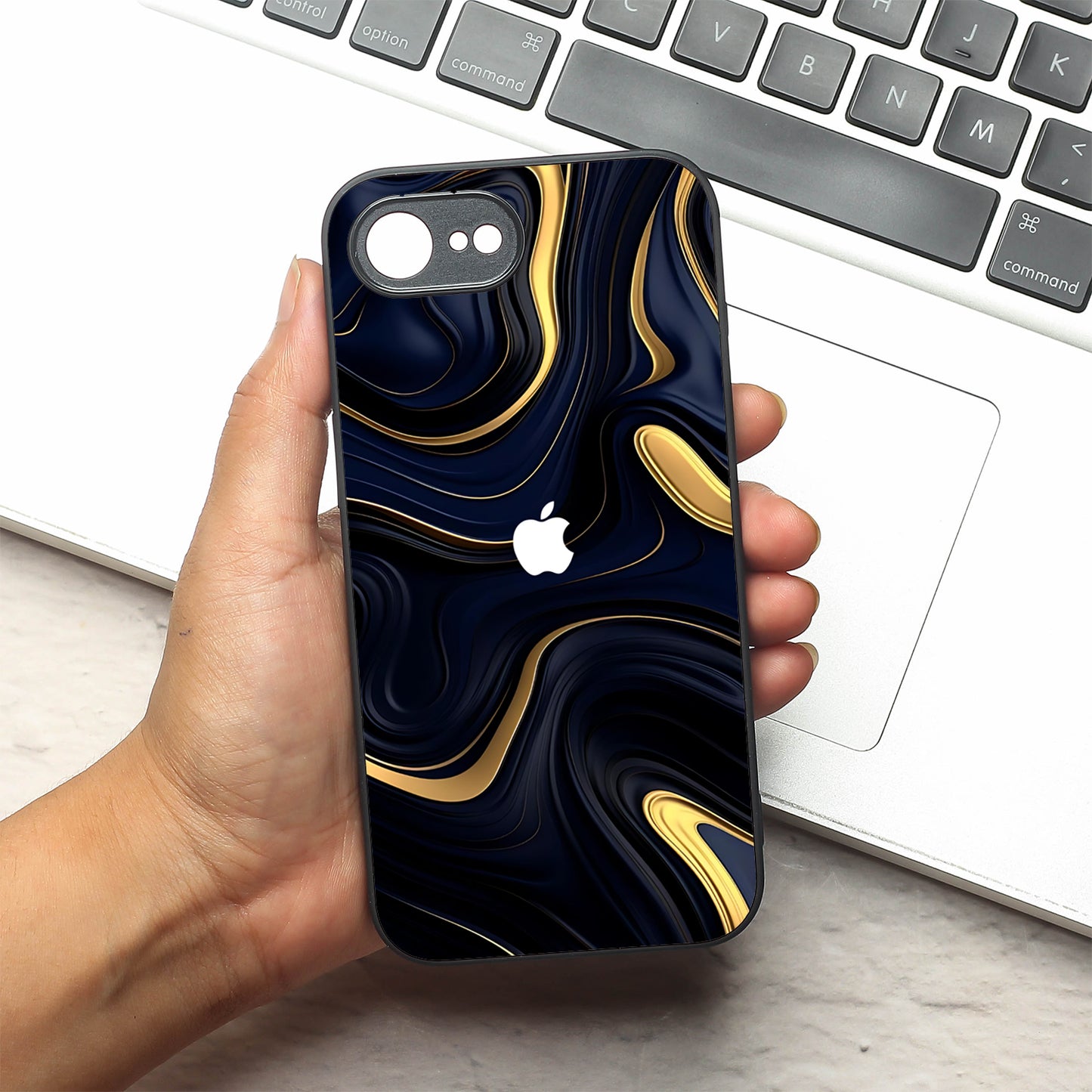 Noir Gold metal back case for Apple Iphone 16e