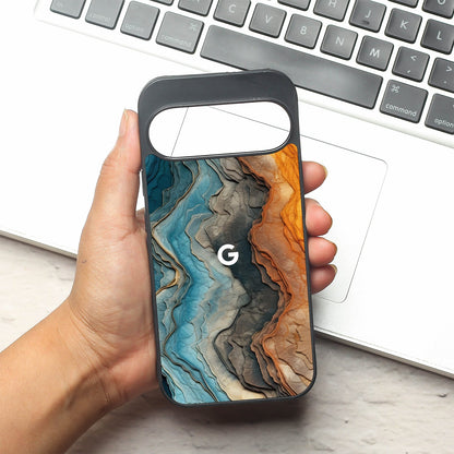 Layered Marble metal back case for Google Pixel 9 Pro