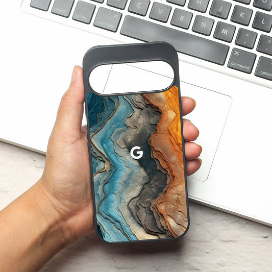 Layered Marble metal back case for Google Pixel 9 Pro