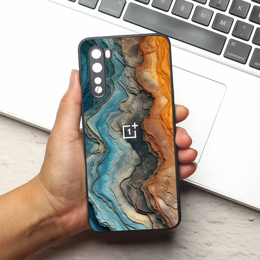 Layered Marble metal back case for Oneplus Nord