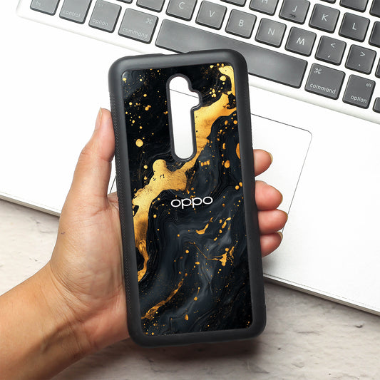 Black Gold Blaze  metal back case for Oppo Reno2 F