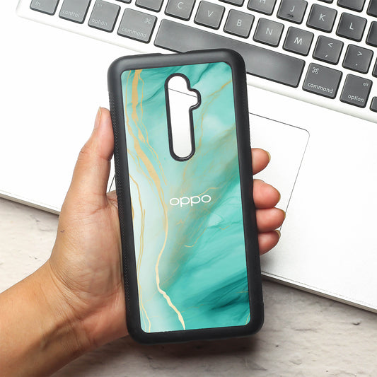 Green Luxe Marble metal back case for Oppo Reno2 F