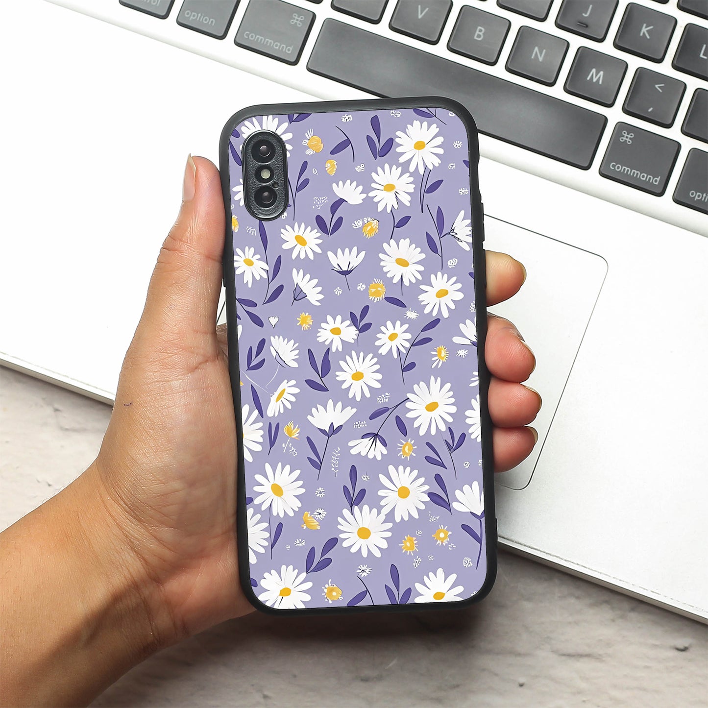 Lavender Daisies metal back case for Apple Iphone X/XS