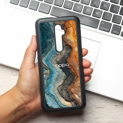 Layered Marble metal back case for Oppo Reno2 F
