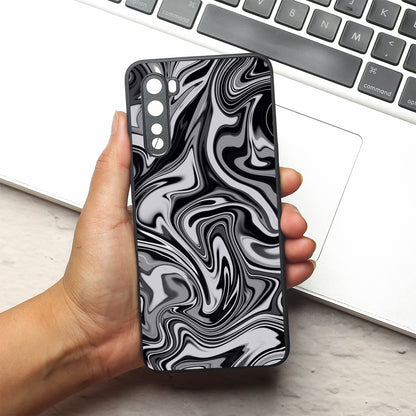 Blackout Marble metal back case for Oneplus Nord