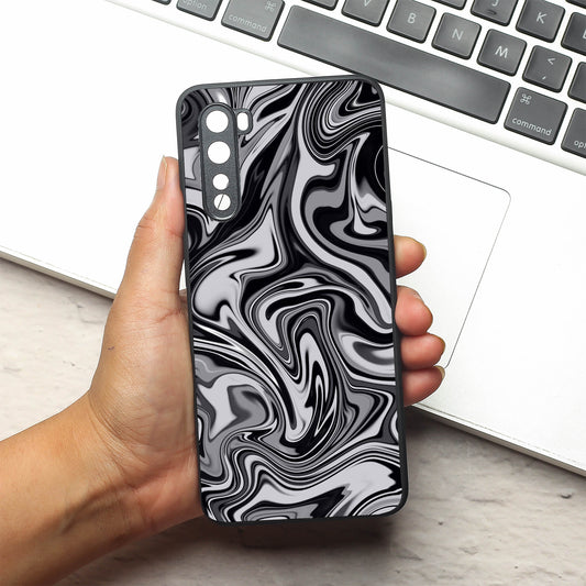 Blackout Marble metal back case for Oneplus Nord