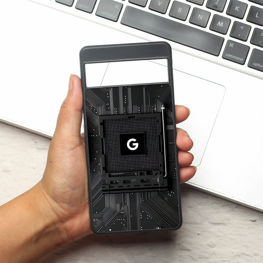 Microchip metal back case for Google Pixel 7