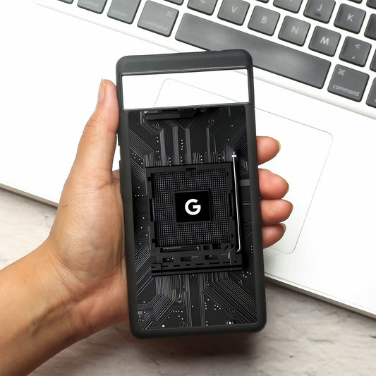 Microchip metal back case for Google Pixel 6a