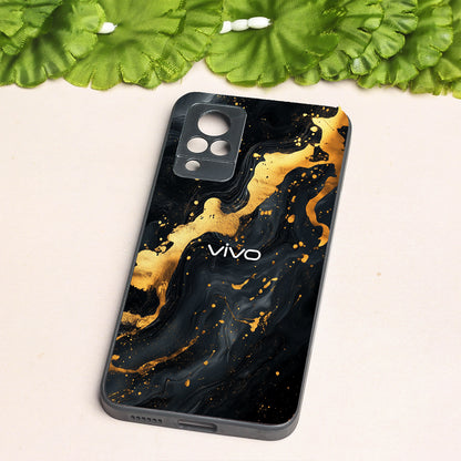 Black Gold Blaze  metal back case for Vivo V21