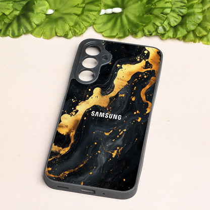 Black Gold Blaze  metal back case for Samsung A16