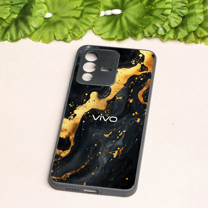 Black Gold Blaze  metal back case for Vivo V23