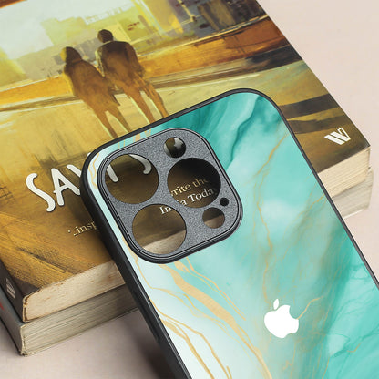 Green Luxe Marble metal back case for Apple Iphone 11 Pro