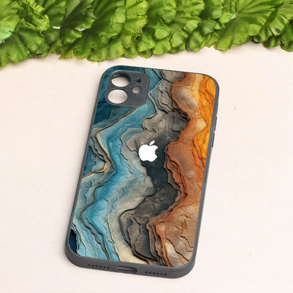Layered Marble metal back case for Apple Iphone 12